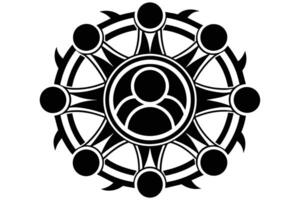 Intricate Black and White Symbol of Unity and Connection vector
