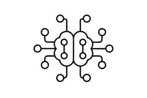 Connected Brain Illustrates Artificial Intelligence vector