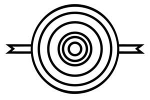 Abstract circular design with concentric circles and ribbon. vector