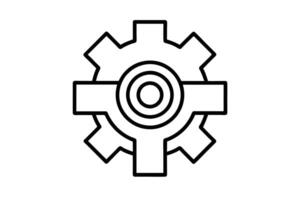 Simple Outline Gear Icon for Technology or Business Use vector