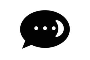 Simple Black Speech Bubble Icon Representing Communication vector