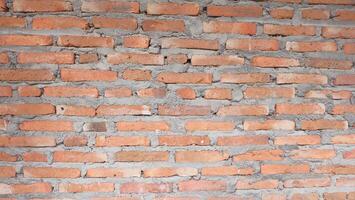 A brick wall with a few bricks on it photo