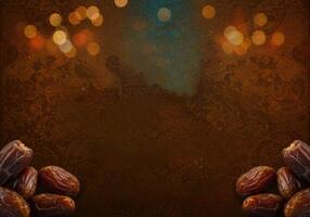 Ramadan Kareem with dates and vibrant background, Ramadan Kareem Background, Ramadan Vibes photo