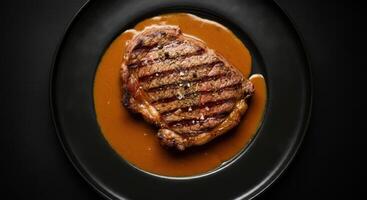 Grilled Steak with Pan Sauce - Fine Dining photo