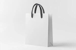 White paper bag mock up on white background photo