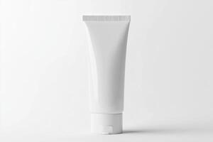 A tube of white cream on a white background photo