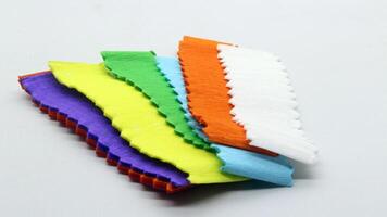 2. Colorful crepe paper on white background photo