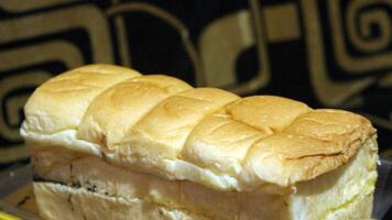 15. Torn bread filled with chocolate and cheese photo