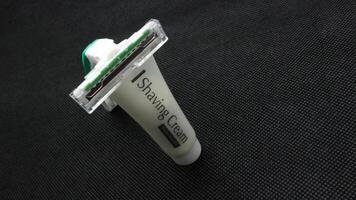 2. Razor and shaving cream isolated photo