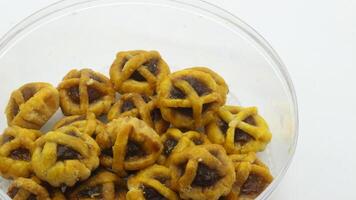 29. Homemade nastar cookies on white background photo