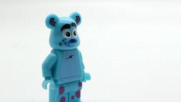 5. Blue bear toy brick on white background photo