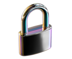 Colorful padlock with a shiny surface for security concepts png