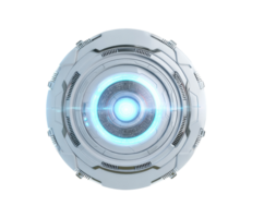 Futuristic technology device with glowing center for innovation png