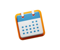 Modern calendar icon design for digital interfaces and applications png