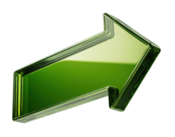 Green arrow symbol indicating growth and progress in design elements png