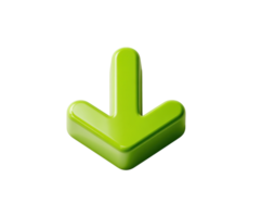 Green downward arrow symbol for user interface design and navigation png