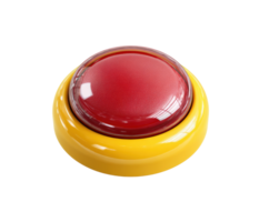 Bright red button for playful games and decision making use png