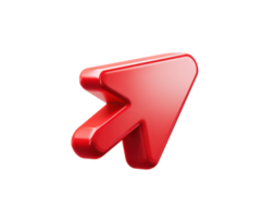 Red arrow symbol representing direction and progress for design use png