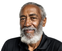 Older gentleman with a distinguished beard and warm smile png