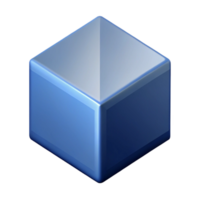 signature retro Isometric view of a simple cube. Clean lines, flat color, crisp edges with Scalable Design. premium png