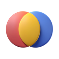 radiant joyful renaissance Venn diagram with two overlapping circles. Geometric, flat color, single-weight stroke with Scalable Design. gallery standard png