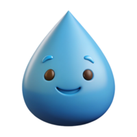 serene mid-century Teardrop-shaped raindrop character with a smiling face. Clean lines, scalable, flat color with Scalable Design. luxury png