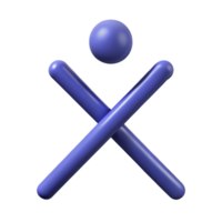 immaculate dynamic geometric Minimalist character formed by two intersecting lines. Single-weight stroke, with Scalable Design. perfect clarity png