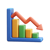 splendid artistic Downward trending arrow chart with two data points. Clean lines, minimal, flat color with Scalable Design. top-tier png