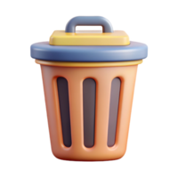 vibrant joyful industrial A scalable trash can icon. Geometric, flat color, single-weight stroke with Scalable Design. 4K png
