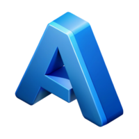 vibrant mysterious retro Isometric letter A with clean lines and a blue color with Scalable Design. top-tier png