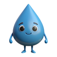 peaceful majestic Raindrop character with a friendly face, simple arms and legs. Minimal design, crisp edges, flat color with Scalable Design. impeccable png
