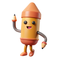 wonderful minimalist Pencil character with pointed tip, eraser end. Scalable, flat color, single-weight stroke with Scalable Design. artisan png