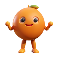 pristine distinctive Orange character with a circular shape. Flat orange color, with Scalable Design. png