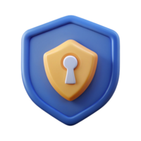 tranquil pristine Shield-shaped badge with a stylized keyhole. Flat color, clean lines, minimal design with Scalable Design. professional png