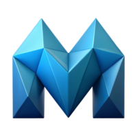 rare retro Symmetrical M composed of triangles. Flat color, clean lines with Scalable Design. crisp png