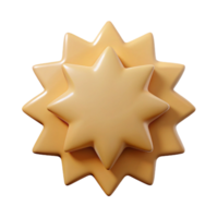 rare mid-century Starburst badge with sharp points, scalable, flat beige with Scalable Design. high quality png