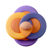 signature renaissance Abstract composition of five overlapping circles. Minimal, flat color, crisp edges with Scalable Design. elite png