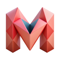spectacular rustic Symmetrical M composed of triangles. Flat color, clean lines with Scalable Design. high resolution png