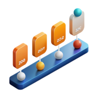 timeless creative Timeline infographic with milestone markers. Crisp edges, minimal, single-weight stroke with Scalable Design. professional png