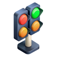 peaceful magnificent Isometric traffic light. Minimal, sharp edges. with Scalable Design. ultra HD png