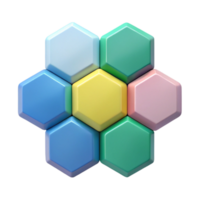 splendid peaceful mid-century Hexagonal infographic with six segments. Flat color, symmetrical, clean lines with Scalable Design. high resolution png
