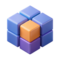 pristine classic Isometric cube divided into four equal sections. Flat color, with Scalable Design. handcrafted png