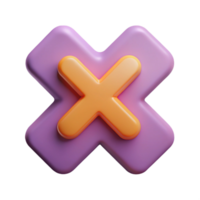 celebrated surreal Symbol of delete. X icon. Flat color, crisp edges, single-weight stroke with Scalable Design. professional png