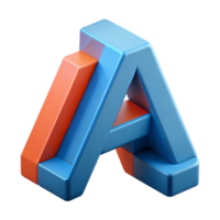 picturesque retro Clean lines, symmetrical A constructed from rectangles. Flat color with Scalable Design. perfect clarity png