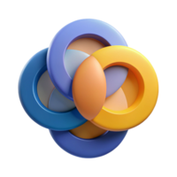 intense wonderful Abstract composition of five overlapping circles. Minimal, flat color, crisp edges with Scalable Design. artisan png