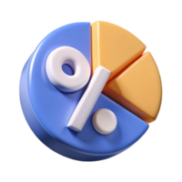 sumptuous dynamic impressionist Percentage sign with inner segments representing proportions. Crisp edges, scalable, flat color with Scalable Design. precision png