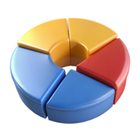 radiant distinctive Circular pie chart divided into segments. Crisp edges, flat color, with Scalable Design. png
