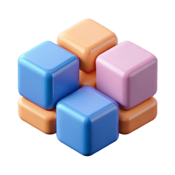 fredlig imponerande abstrakt sammansättning av fyra ansluten rutor. minimal, platt Färg, knaprig kanter med skalbar design. professionell png