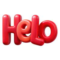 tranquil majestic Bold, sans-serif HELLO in vibrant red. Clean lines, flat color with Scalable Design. top-tier png