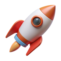sumptuous harmonious modern Rocket character with a pointed nose cone. Minimal, scalable, single-weight stroke with Scalable Design. 4K png